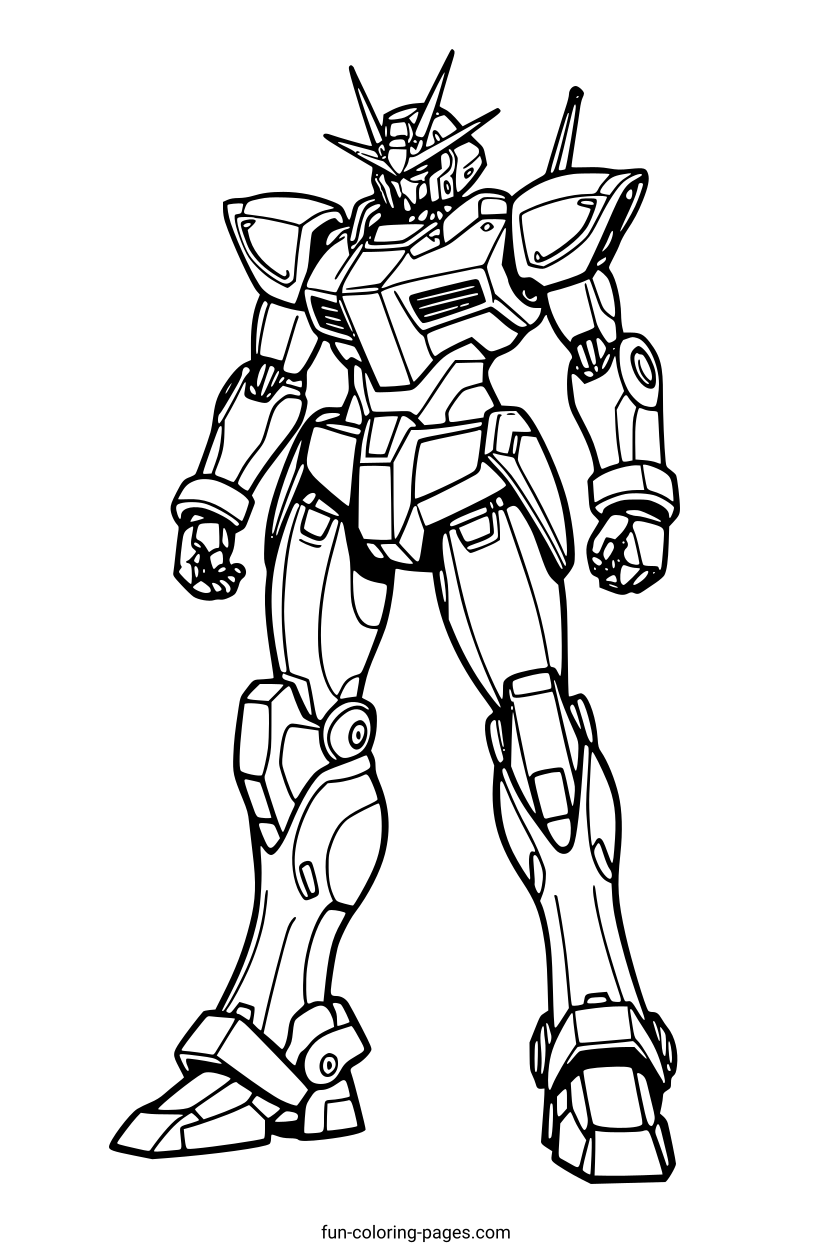 Battle-Ready Mecha Robot – free printable coloring page, available as PDF and SVG
