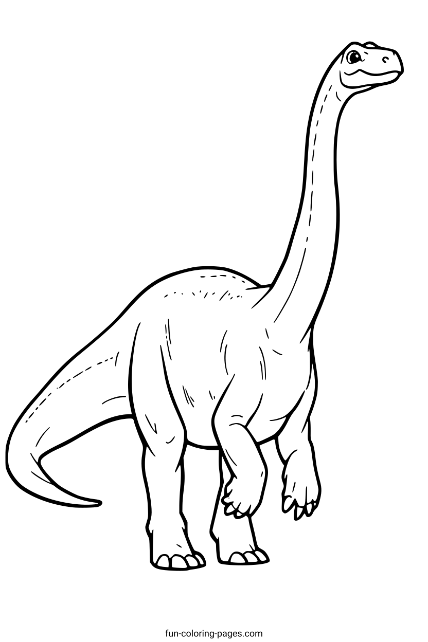 Brontosaurus Dinosaur Outline – free printable coloring page, available as PDF and SVG