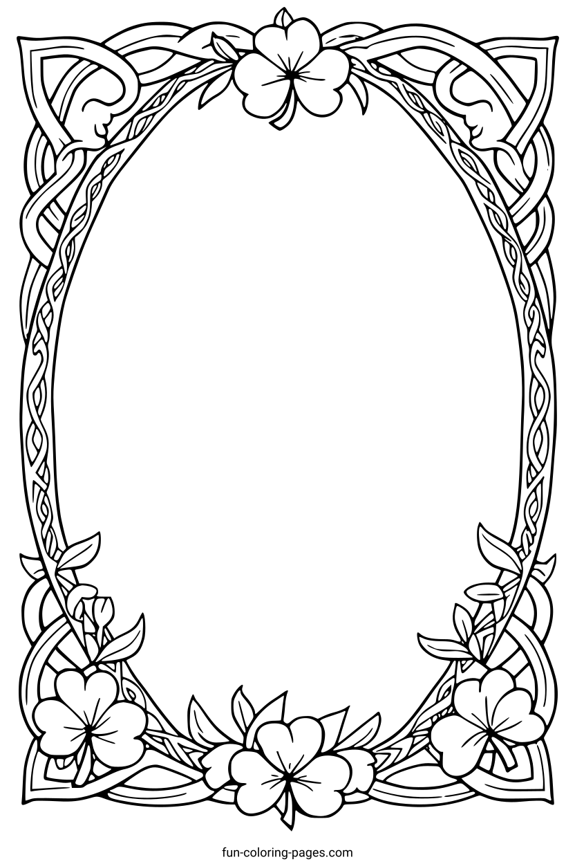 Celtic Floral Wreath – free printable coloring page, available as PDF and SVG