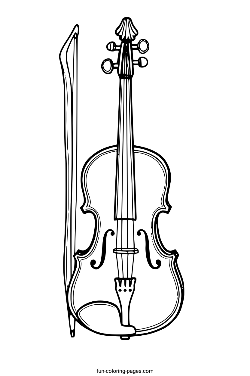Classic Violin Outline – free printable coloring page, available as PDF and SVG