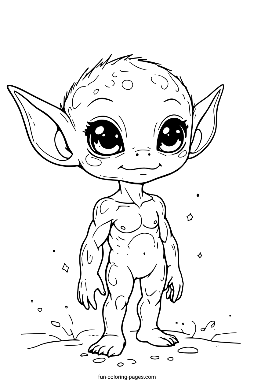 Cute Alien Baby – free printable coloring page, available as PDF and SVG