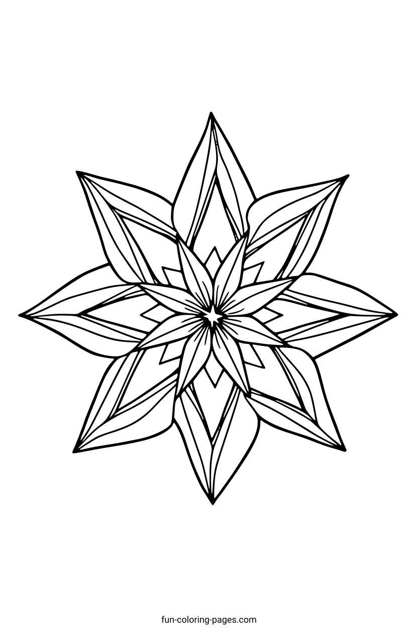 Detailed Floral Mandala – free printable coloring page, available as PDF and SVG