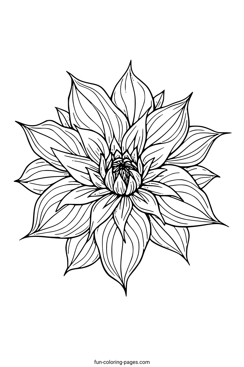 Detailed Floral Mandala – free printable coloring page, available as PDF and SVG