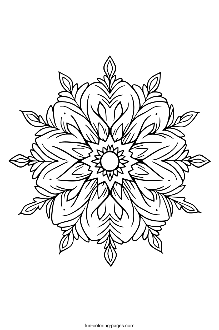 Detailed Floral Mandala – free printable coloring page, available as PDF and SVG