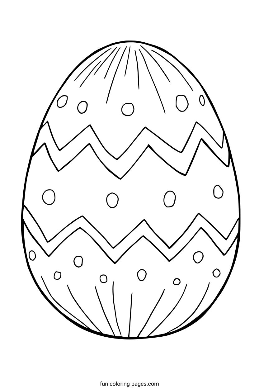 Easter Egg with Zigzag Pattern – free printable coloring page, available as PDF and SVG