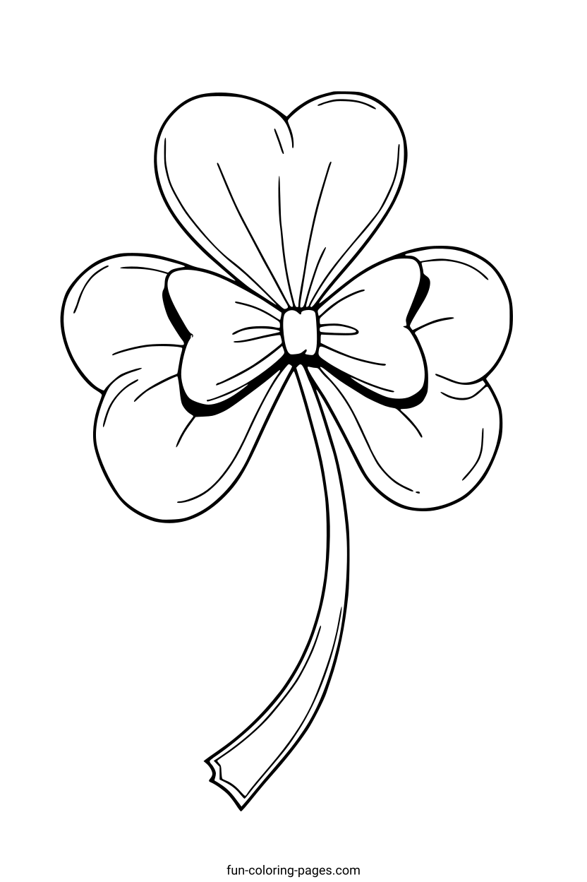 Elegant Bow Tie Clover – free printable coloring page, available as PDF and SVG