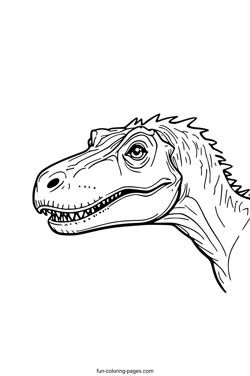 Fierce Raptor Head – free printable coloring page, available as PDF and SVG
