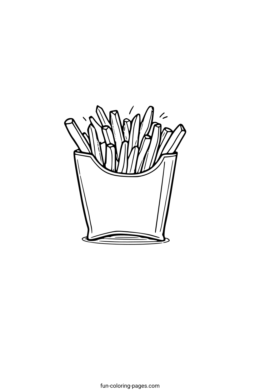 French Fries in Paper Cone – free printable coloring page, available as PDF and SVG