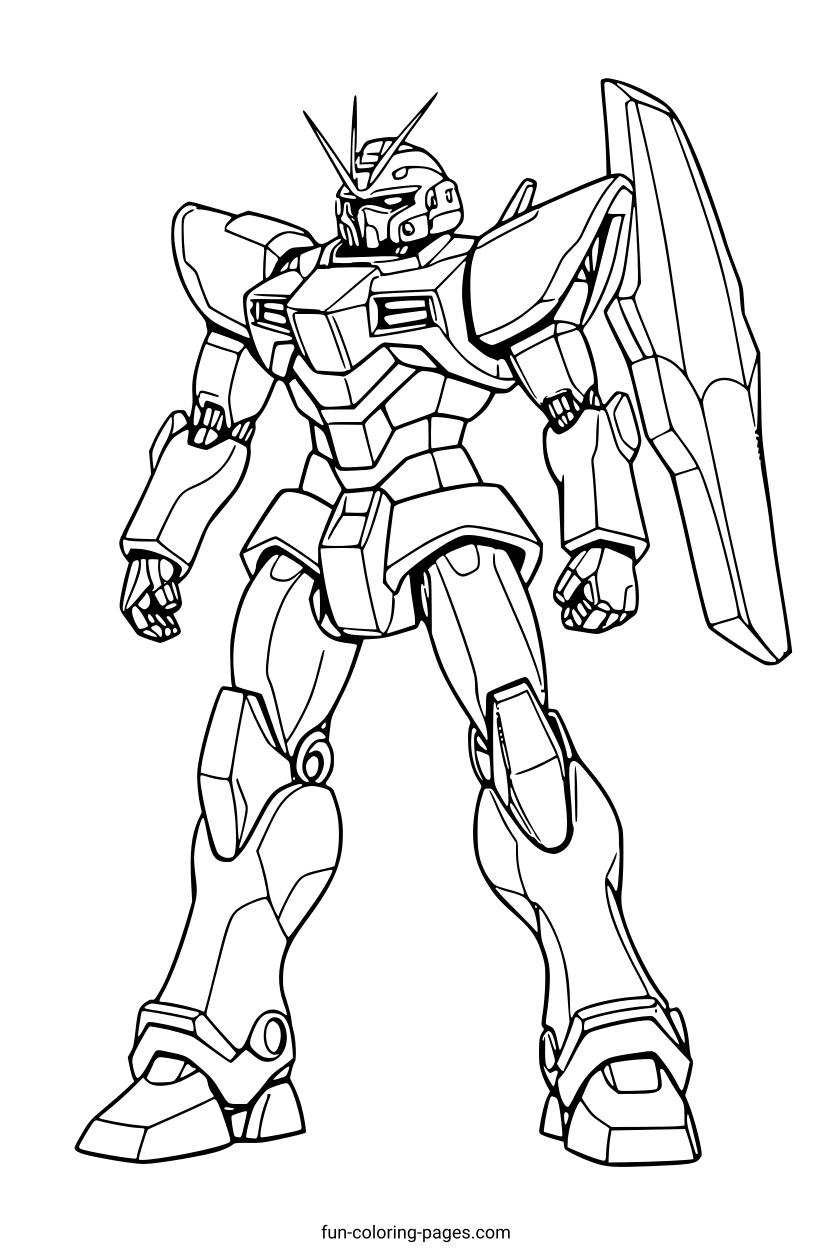 Futuristic Battle Mech – free printable coloring page, available as PDF and SVG