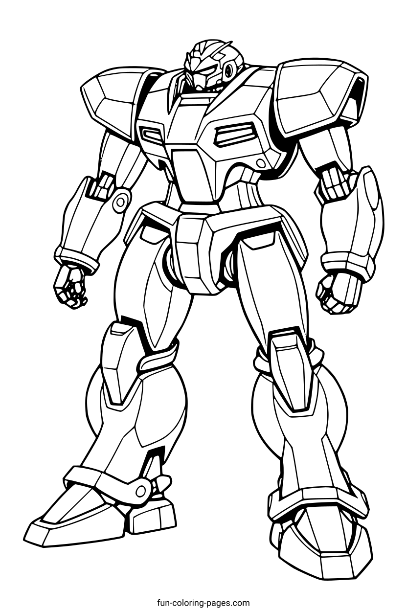 Futuristic Robot Mech – free printable coloring page, available as PDF and SVG