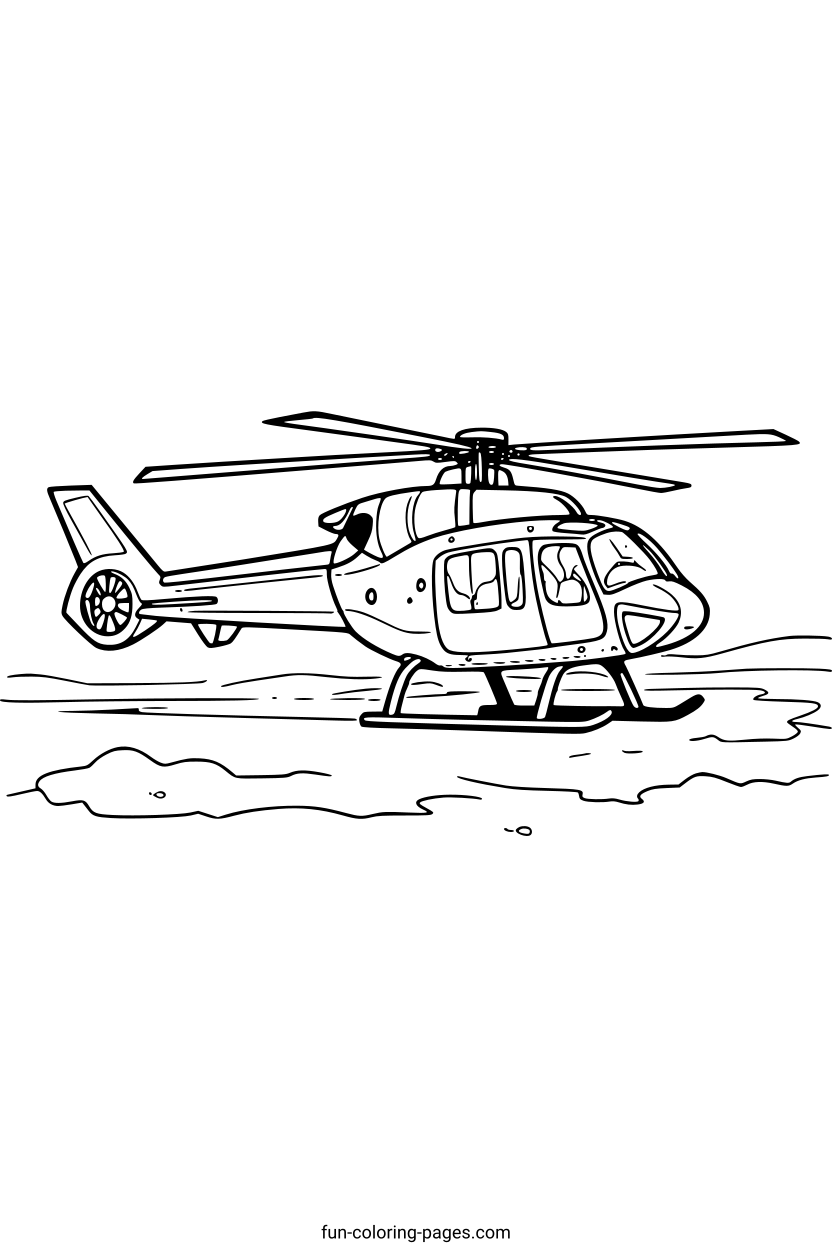 Helicopter On Land – free printable coloring page, available as PDF and SVG