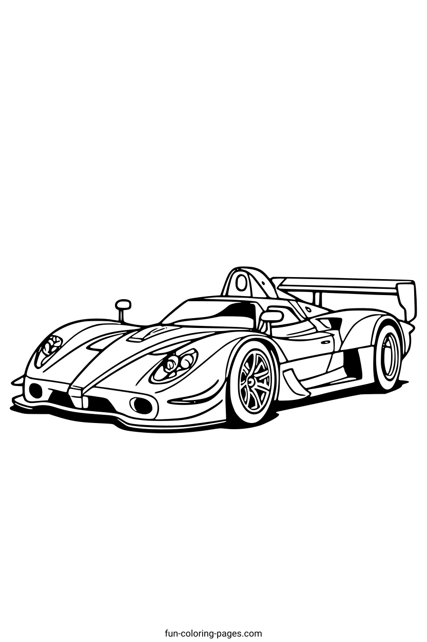 High-Performance Racing Car – free printable coloring page, available as PDF and SVG