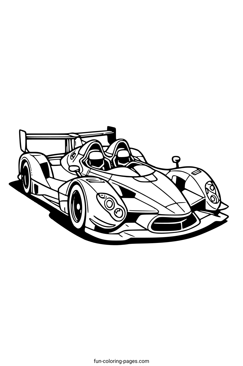 High Performance Sports Car – free printable coloring page, available as PDF and SVG