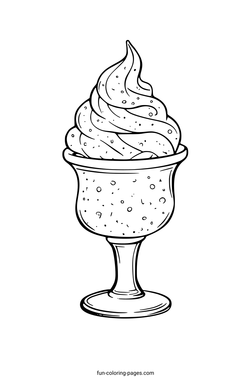 Ice Cream in a Glass – free printable coloring page, available as PDF and SVG