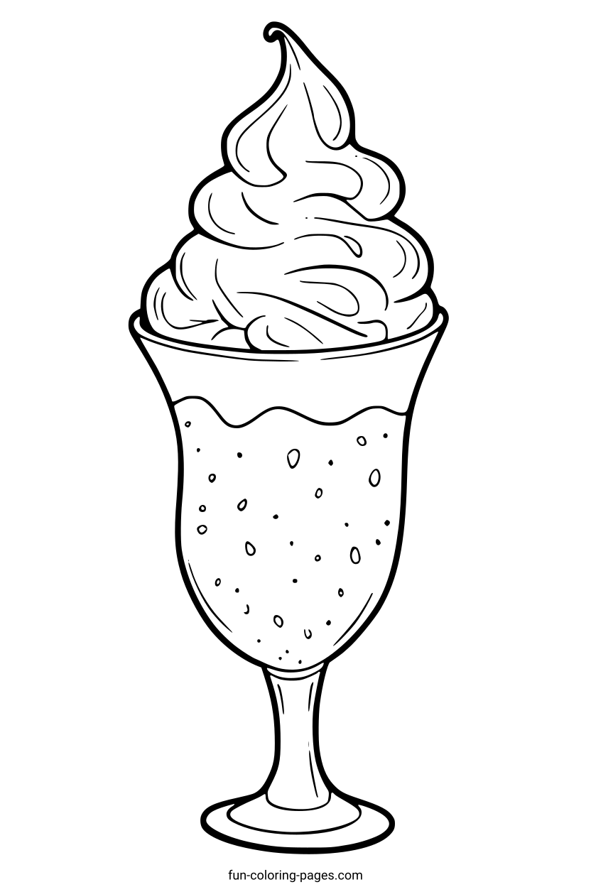 Iced Cream Sundae – free printable coloring page, available as PDF and SVG
