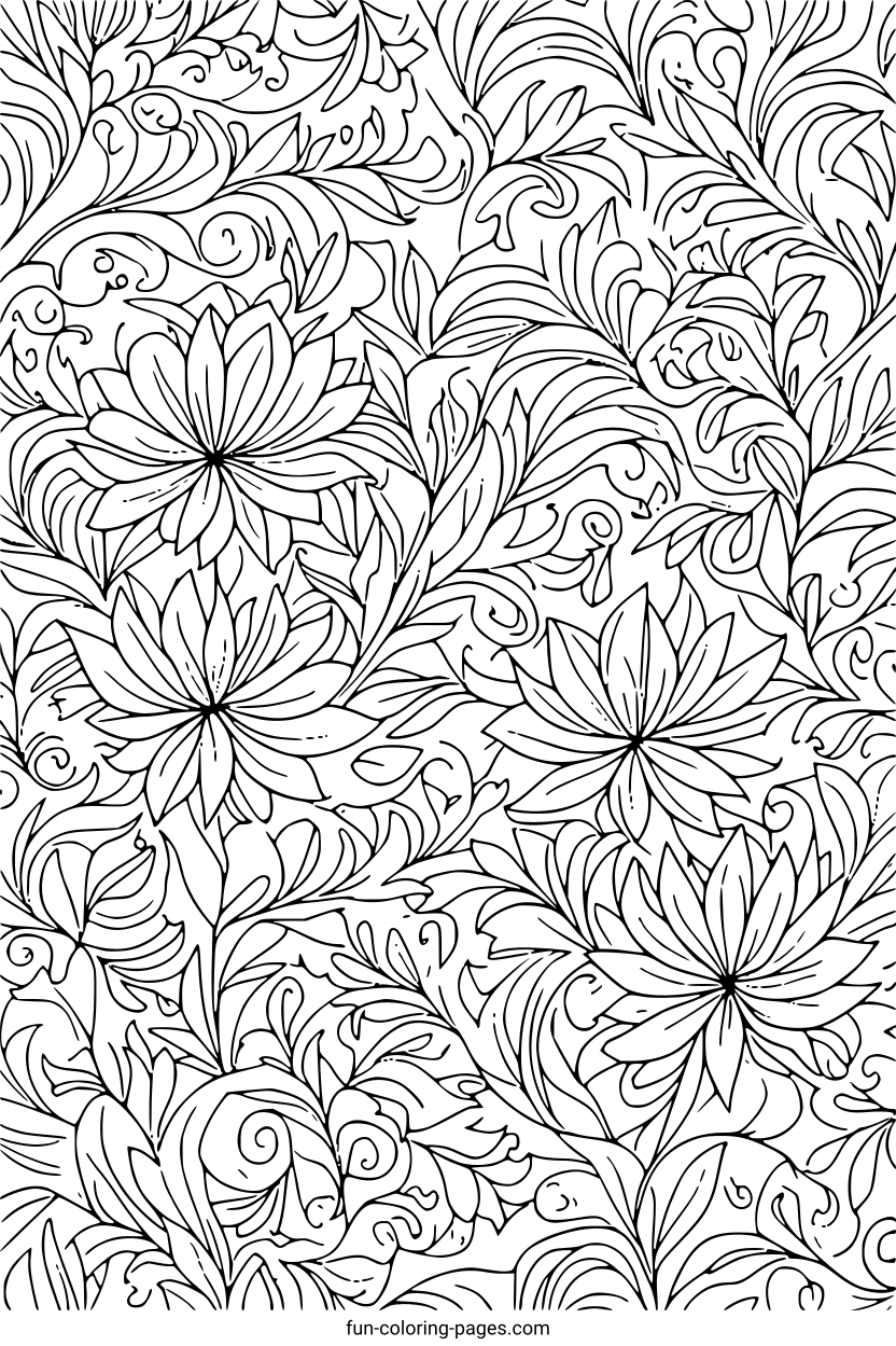Intricate Floral Mandala Pattern – free printable coloring page, available as PDF and SVG