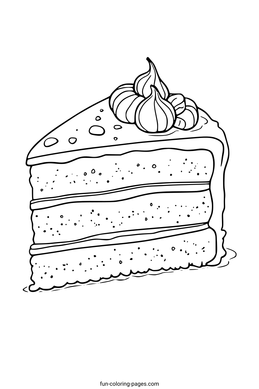 Layered Cake Slice – free printable coloring page, available as PDF and SVG