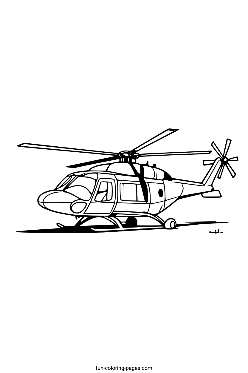 Rescue Helicopter – free printable coloring page, available as PDF and SVG