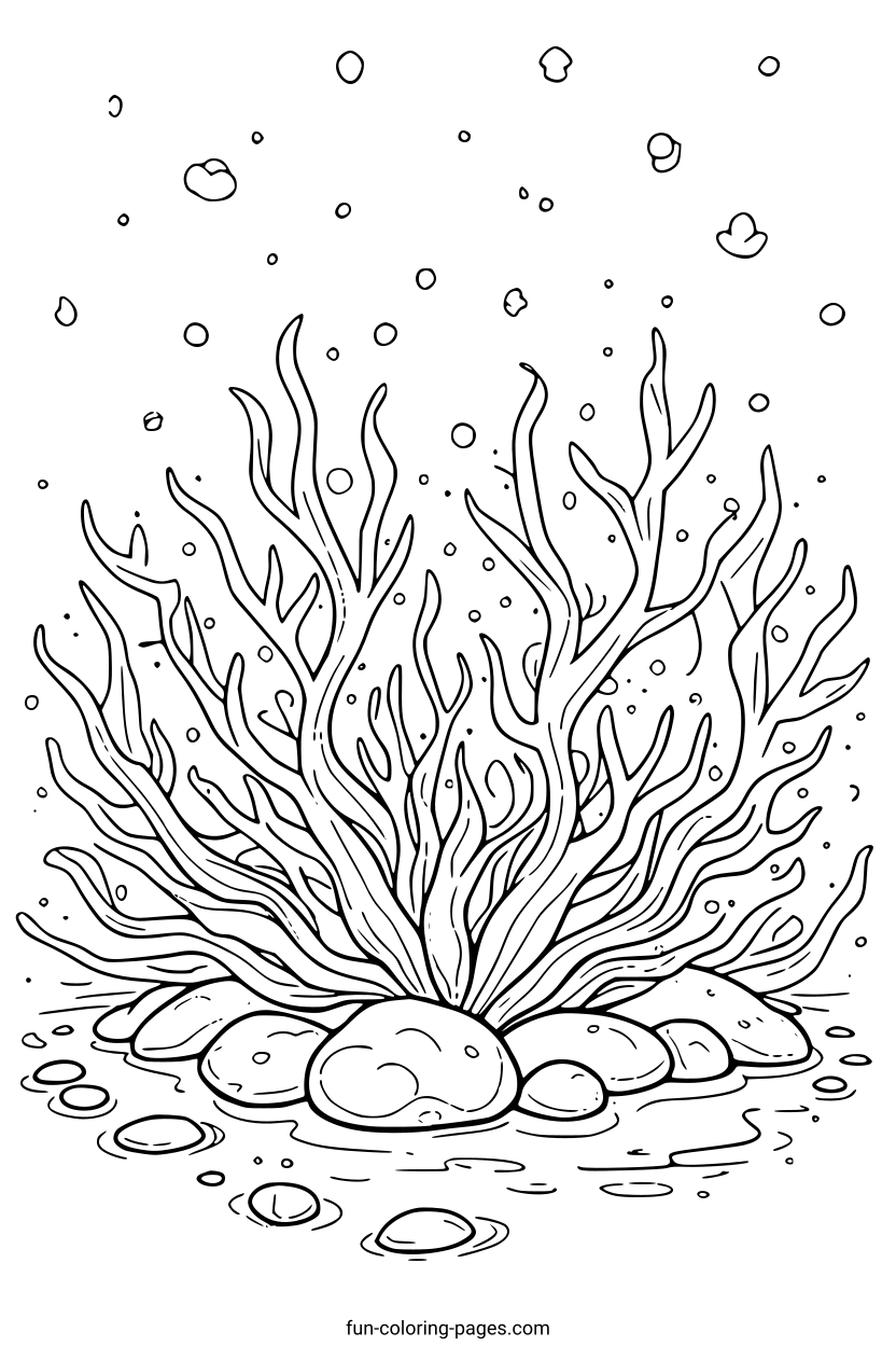 Ocean Coral Reef – free printable coloring page, available as PDF and SVG