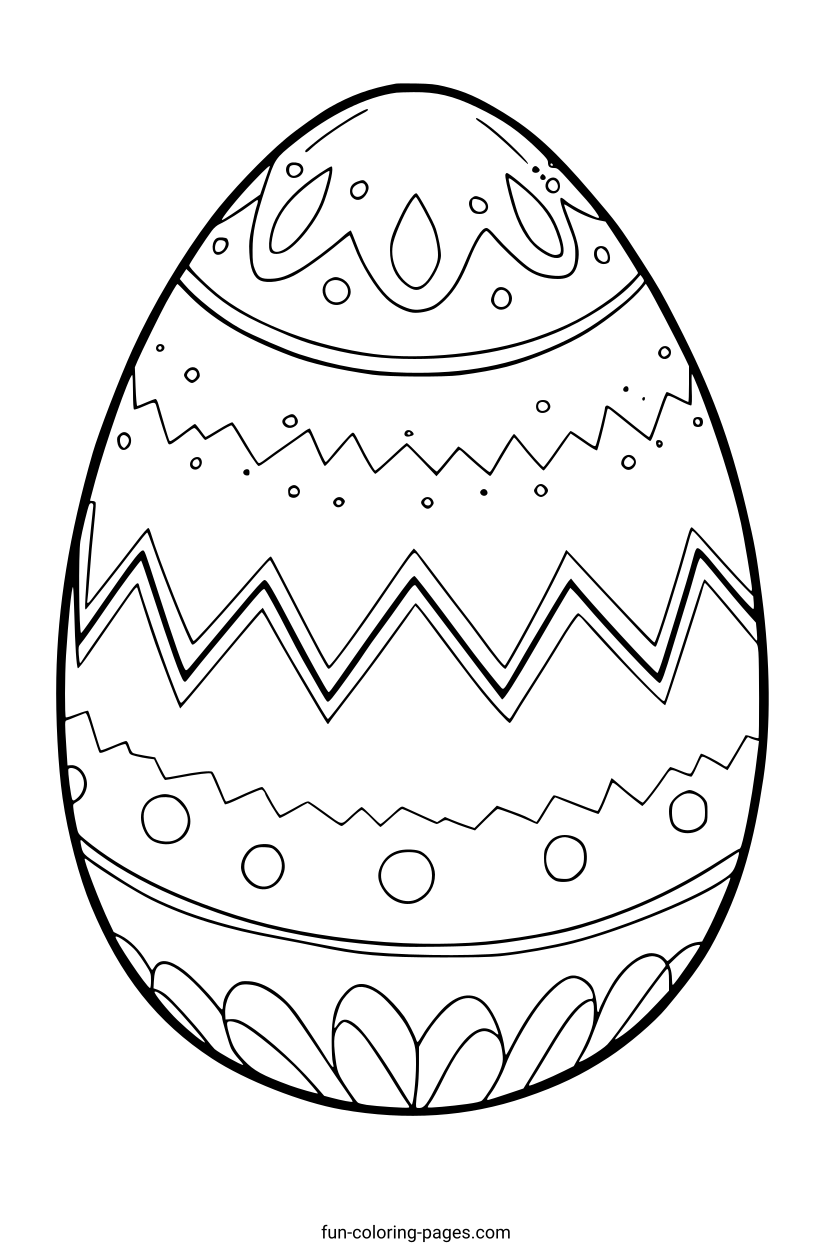 Ornate Easter Egg – free printable coloring page, available as PDF and SVG