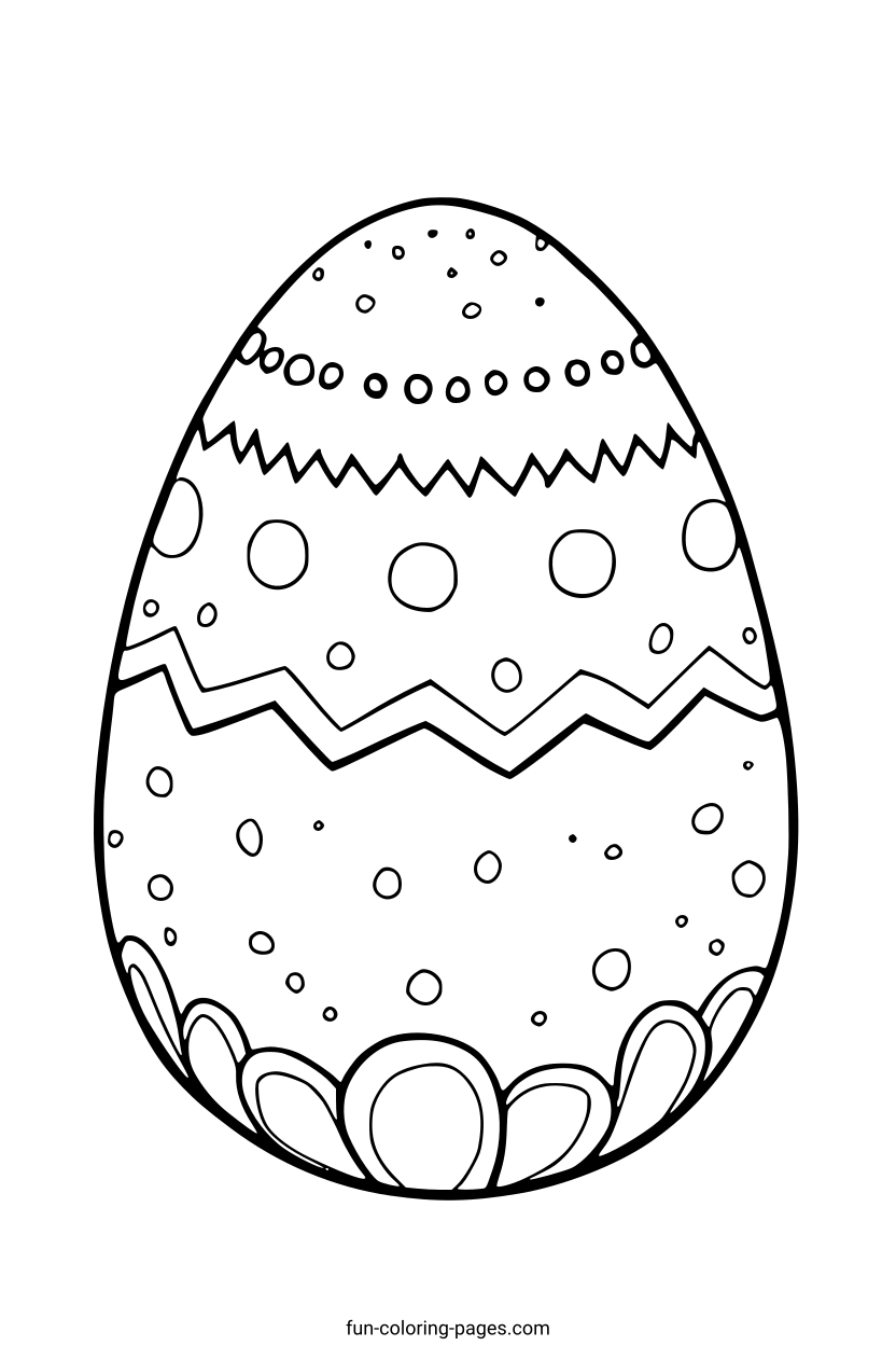 Patterned Easter Egg – free printable coloring page, available as PDF and SVG