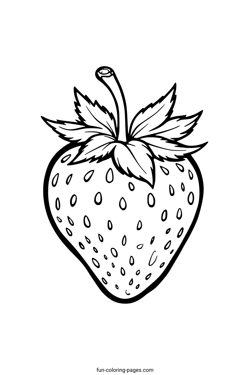 Simple Strawberry Outline – free printable coloring page, available as PDF and SVG