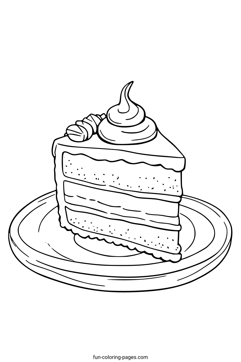 Slice Of Layered Cake – free printable coloring page, available as PDF and SVG