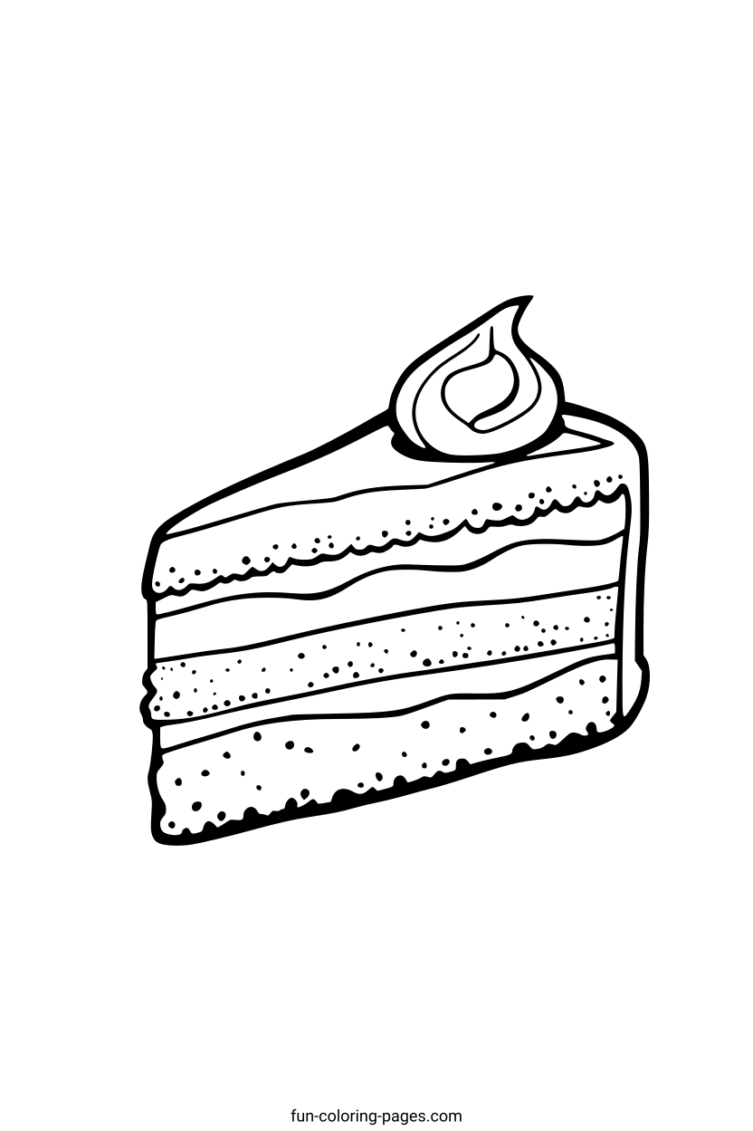 Slice Of Layered Cake – free printable coloring page, available as PDF and SVG