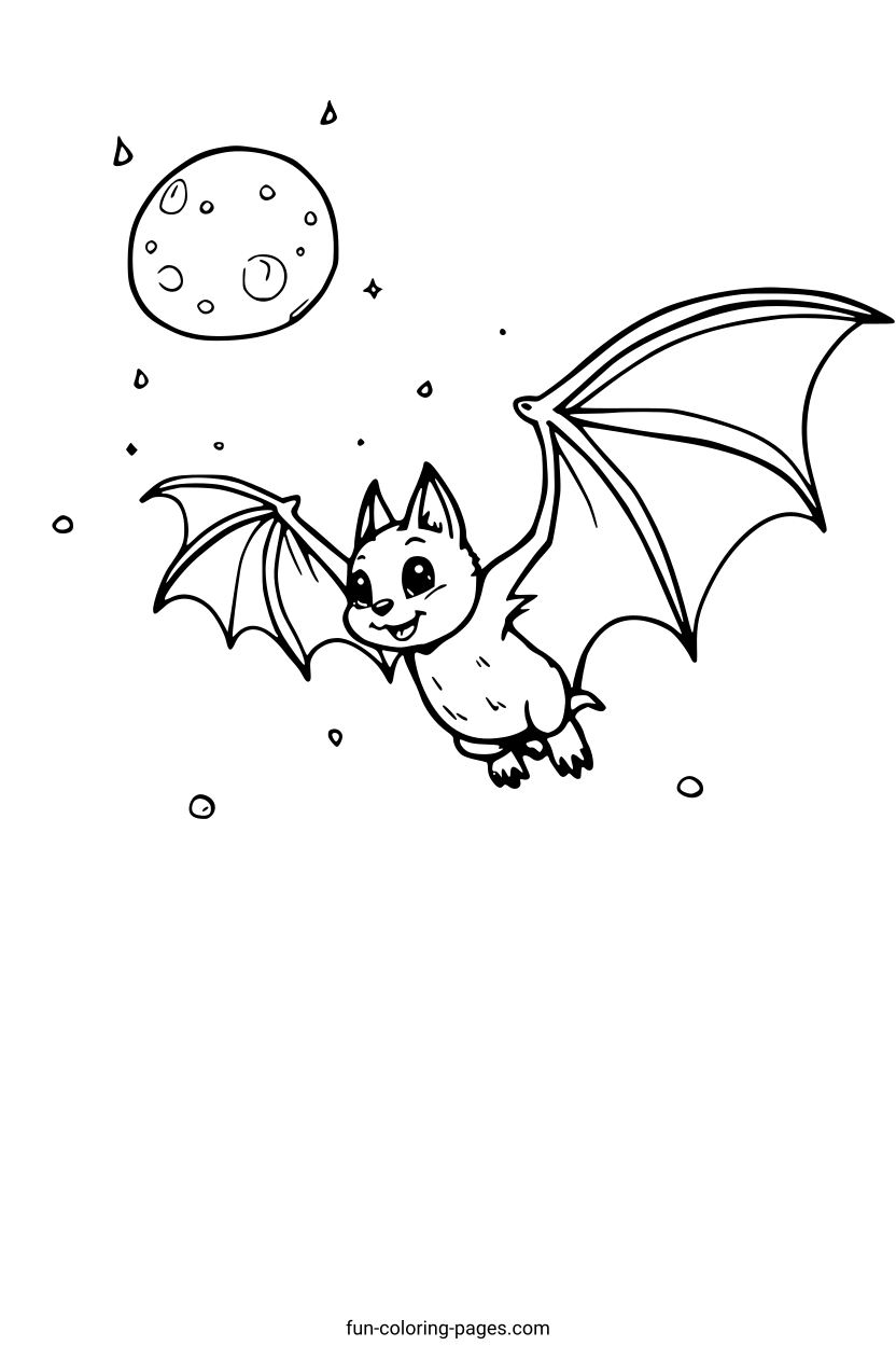 Smiling Cartoon Bat – free printable coloring page, available as PDF and SVG