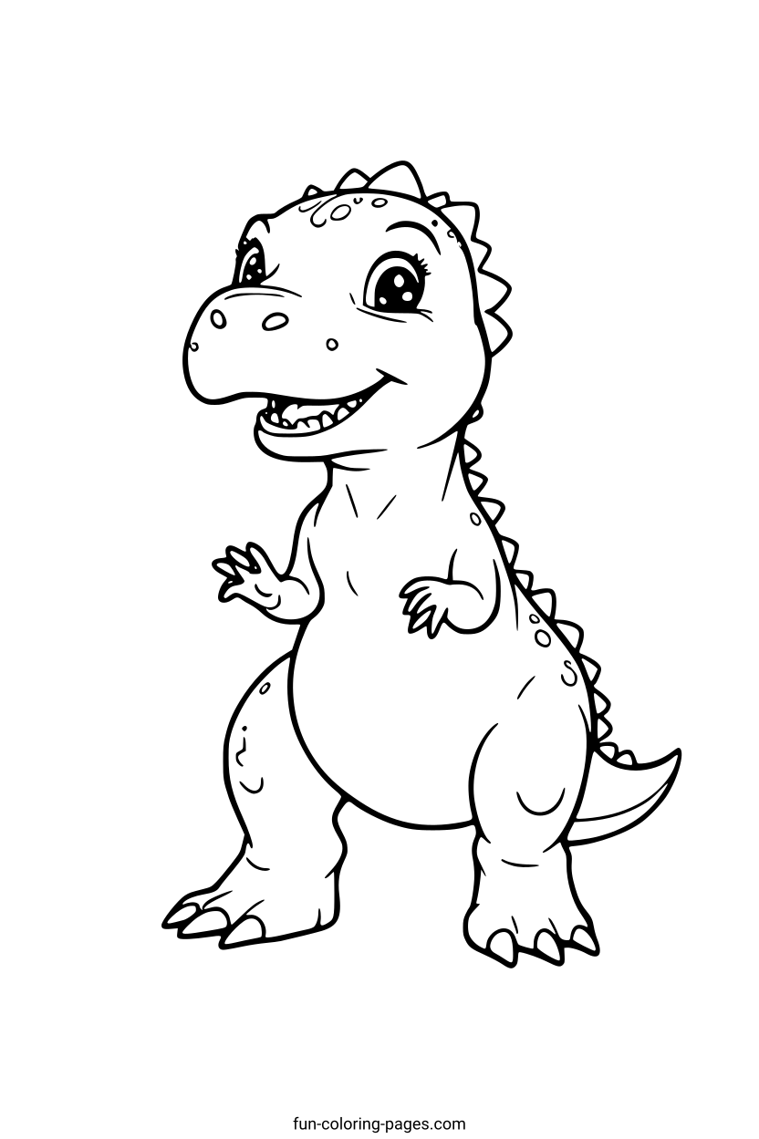 Smiling Cartoon Brachiosaurus – free printable coloring page, available as PDF and SVG