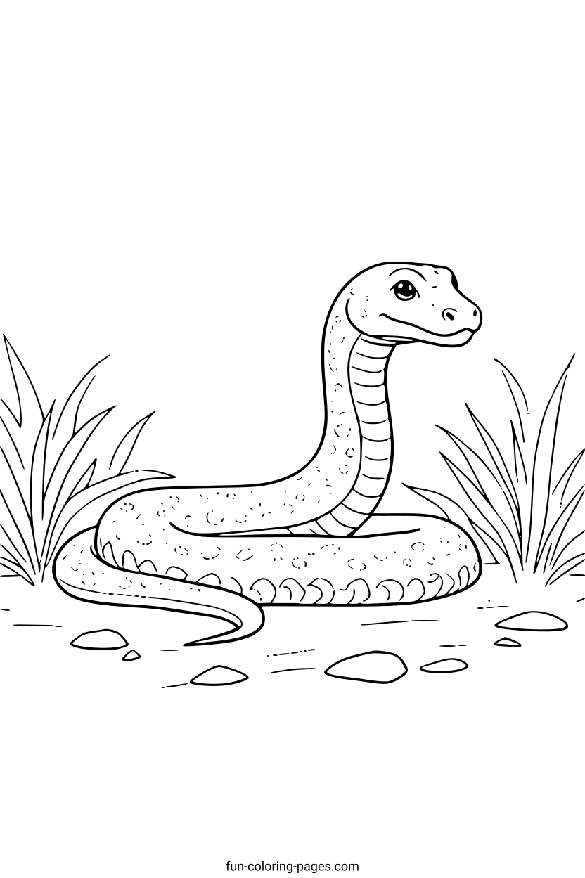 Snake in Nature – free printable coloring page, available as PDF and SVG