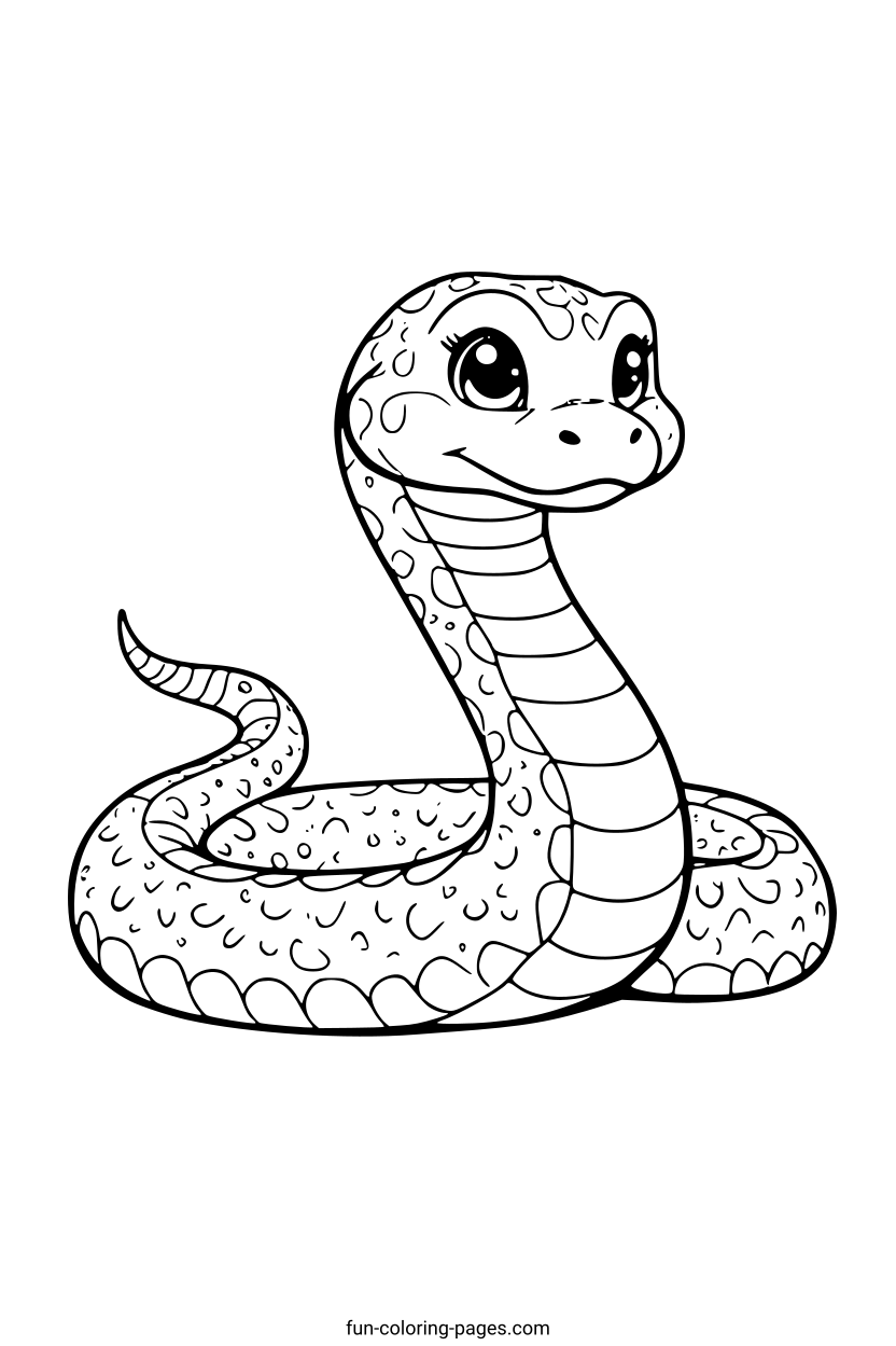 Smiling Cobra Portrait – free printable coloring page, available as PDF and SVG