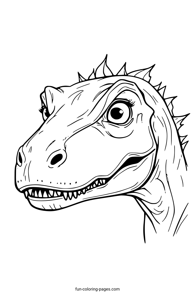 Dinosaur with Spikes – free printable coloring page, available as PDF and SVG