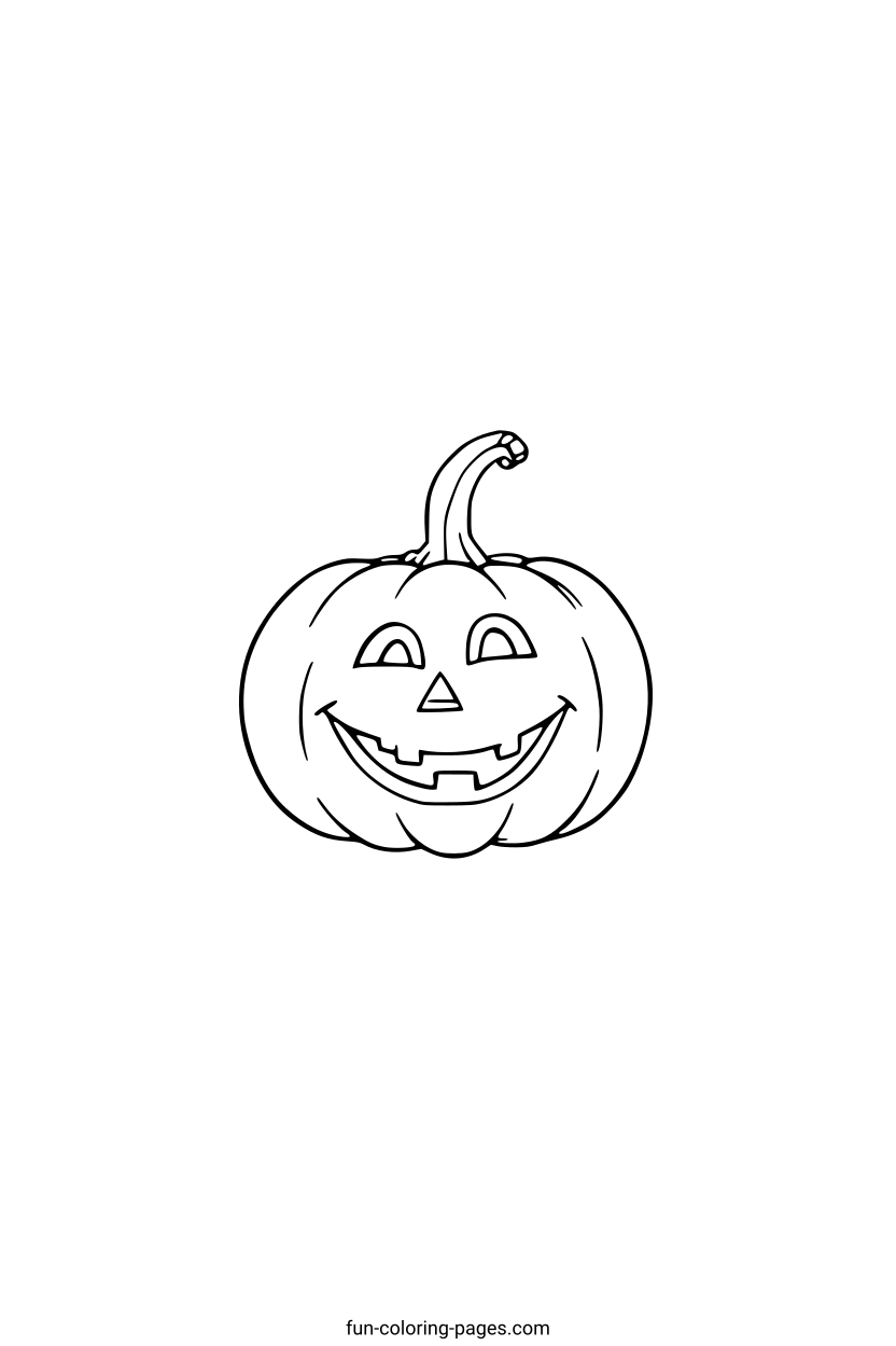 Smiling Halloween Pumpkin – free printable coloring page, available as PDF and SVG