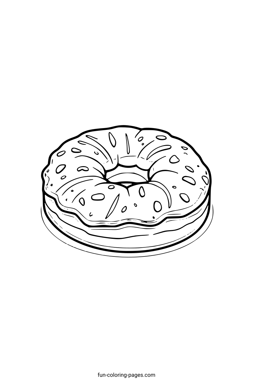 Sprinkled Donut – free printable coloring page, available as PDF and SVG