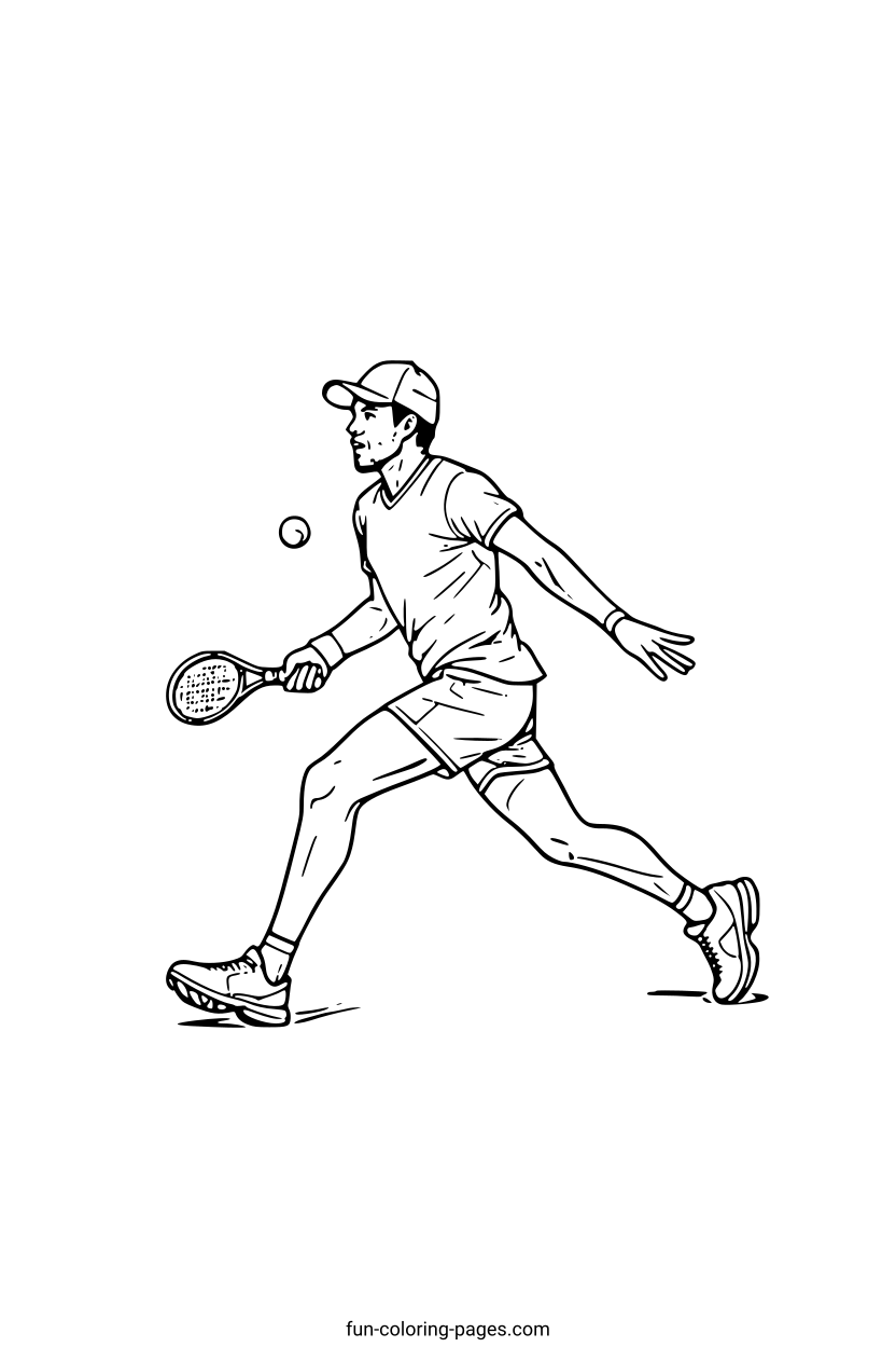 Tennis Player Serving – free printable coloring page, available as PDF and SVG