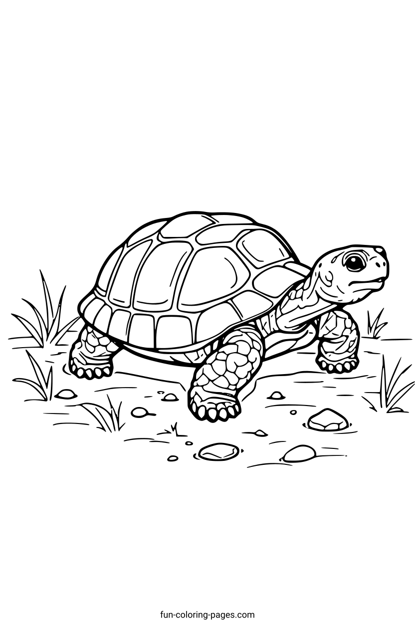 Turtle on Ground – free printable coloring page, available as PDF and SVG