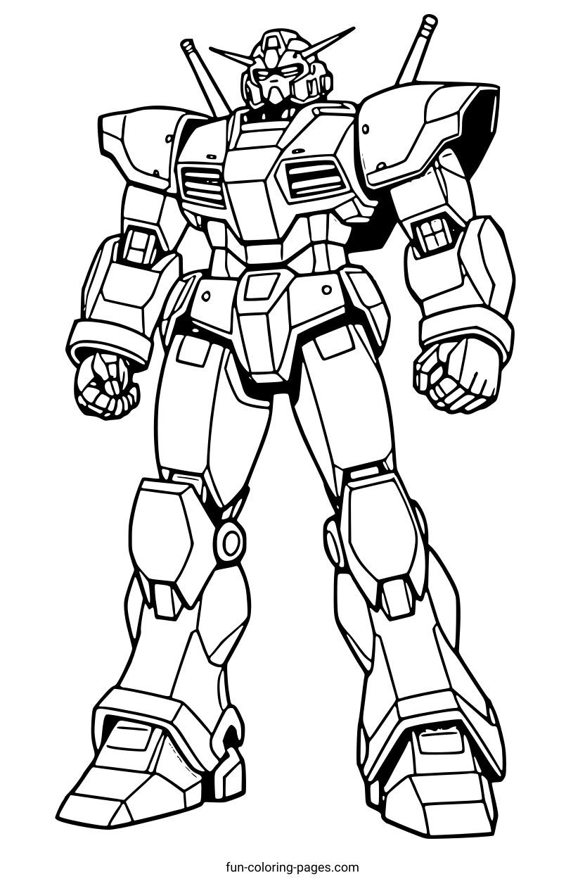 Warrior Robot – free printable coloring page, available as PDF and SVG