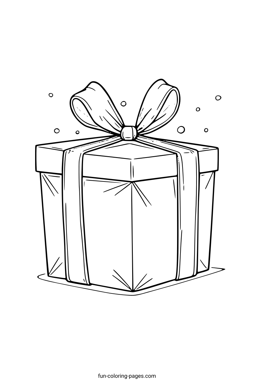 Wrapped Gift Box – free printable coloring page, available as PDF and SVG