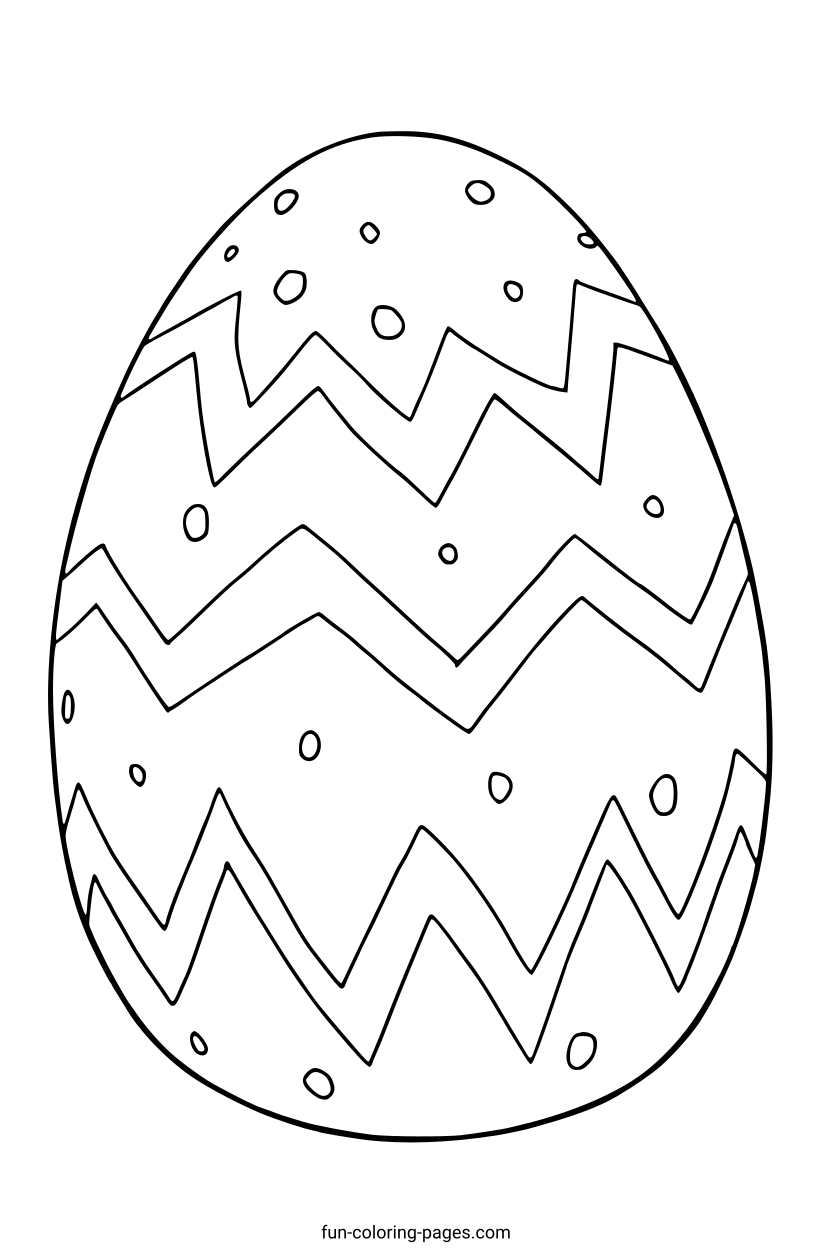 Zigzag Pattern Easter Egg – free printable coloring page, available as PDF and SVG